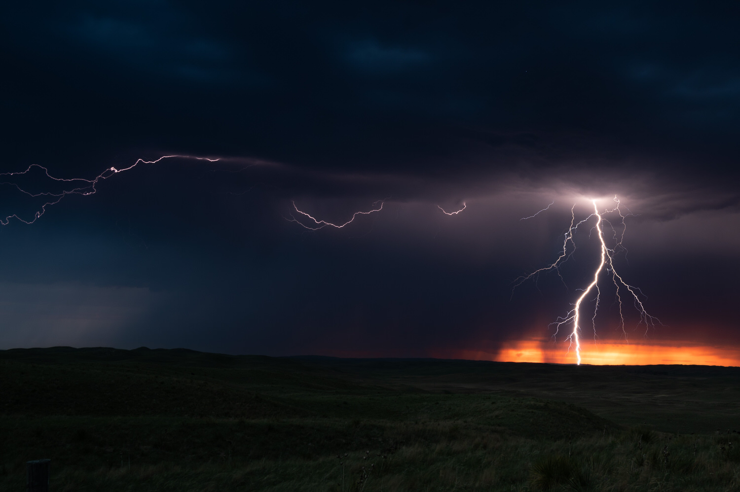 Nebraska Sand Hills Sunset Lightning